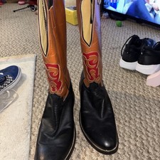 two-Tone Leather Knee-High Boots Size 11  12