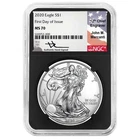 2020 $1 1-oz American Silver Eagle NGC MS70 FDI Mercanti Signature Retro Core