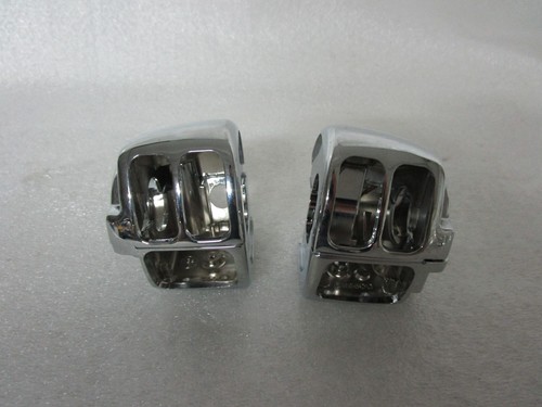 Harley Sportster Dyna Softail Road King VRSC Handlebar Switch Housings CHROME