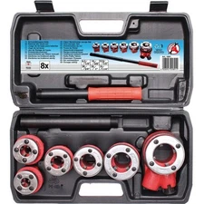 8-Piece Pipe Threading Kit 1/4-11/4 - Code BGS1891 FBGS1891 KRAFTMANN Workshop