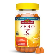 Nature Made Zero Sugar 250mg Vitamin C Gummies 100 Count Orange Flavor