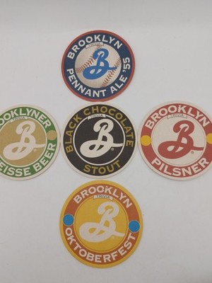 Brooklyn Brewery Trivia Coasters Set of 5 Beer Mats Pilsner Stout Oktoberfest