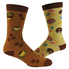 Women's Coffee and Donuts Socks Funny Breakfast Brunch Morning Vintage Novelty