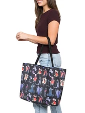 Womens Disney Villains Tote Bag Rope Handle Travel Beach Carry-on Cruella Black