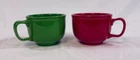 Homer Laughlin Fiesta Ware 18 oz Jumbo Mug Red Green Coffee Soup Cup Bowl Set