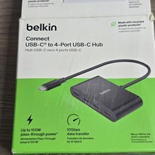 Belkin Connect 4-Port USB-C Hub 3.2 Gen 2 AVC018btBK, Open Box