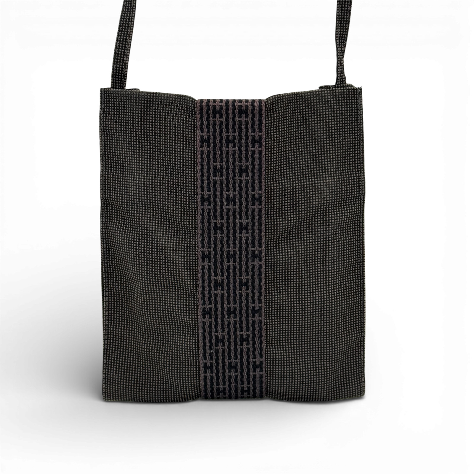 Borsa a tracolla originale HERMES Herline H Canvas Pochette KA577