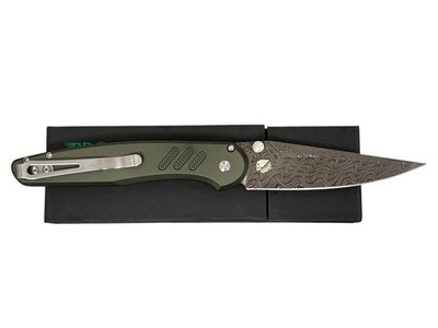 Pro-Tech 2026 Avalon Custom 003 Nichols Boomerang Damascus Blade