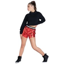 Red Metallic Dance Shorts Red Hiphop Performance Costume Adults Size XL