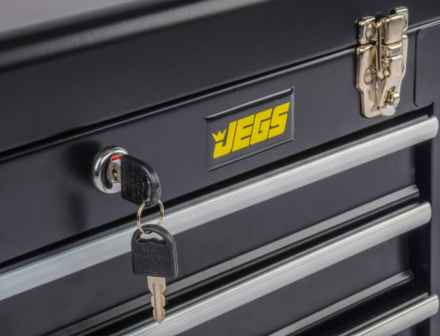 JEGS 81400 Black 3 Drawer Professional Tool Box for Garage, Truck, or Trailer