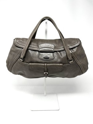 Authentic Vintage Prada 90s Gray Pink Vitello Leather Mini Top Handle Bag Purse