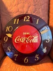 VINTAGE COKE COCA COLA HANGING METAL WALL CLOCK ELECTRIC 18" DIAMETER FOR REPAIR