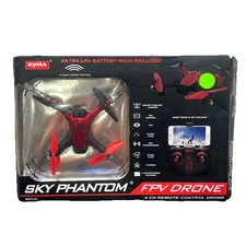 Syma Sky Phantom FPV Drone 4 CH Remote Control Drone Red/Black, Ages 14+, {108}.