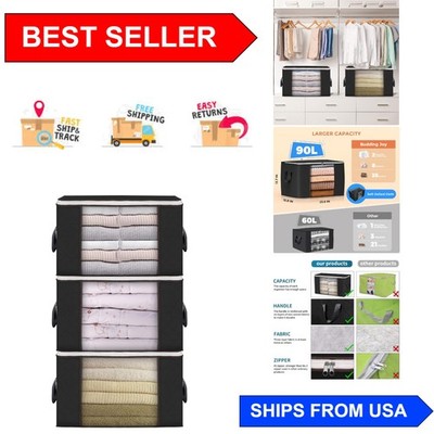 Durable Foldable Storage Bags, 90L Capacity, Ideal for Clothing & Bedding