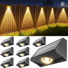 Solar Fence Lights Outdoor Waterproof High Brightness LED Spot Lens Deck Lights