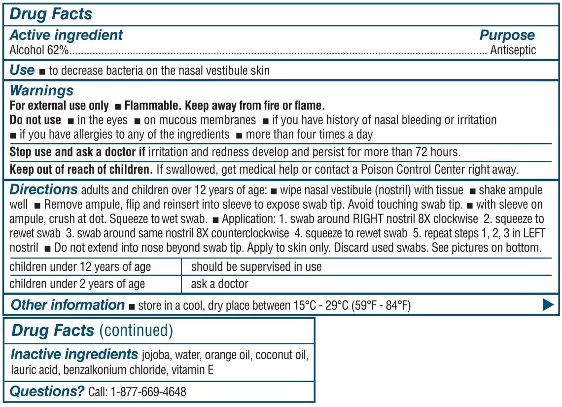® Nasal Sanitizer® Antiseptic Popswab® Ampules 10ct Pack | Kills 99.99% of Ge...