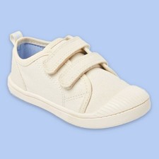 Cat Jack Parker Sneakers Toddler Girls 11 Tan Beige Canvas Shoes Hook Loop