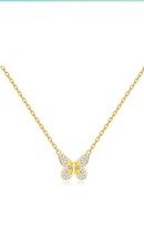 Butterfly Necklace for Women 18K Gold Plated Pendant Cubic Zirconia  Necklace