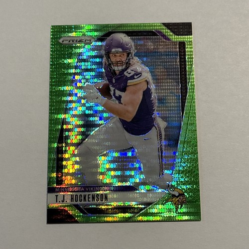 TJ Hockenson 2024 Panini Prizm Prizms Neon Green Pulsar Refractor #188 Vikings