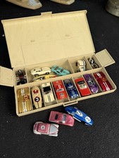 VTG AURORA T-JET PIT KIT CASE w Random Slot Cars Lot Storage Find Unknown Origin