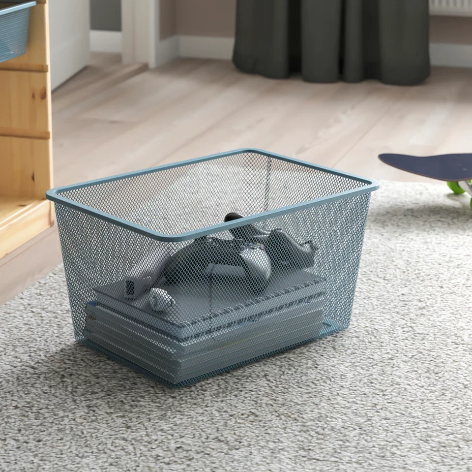 Сочетание для хранения IKEA TROFAST с коробками, светло-белая окрашенная сосна/серо-синий - Изображение 4 из 4