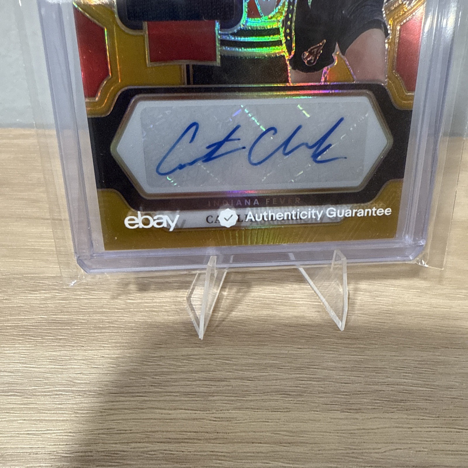 2024 Panini Select WNBA CAITLIN CLARK Gold Prizm Rookie Patch Auto 3/10 AM-CC RC view 15