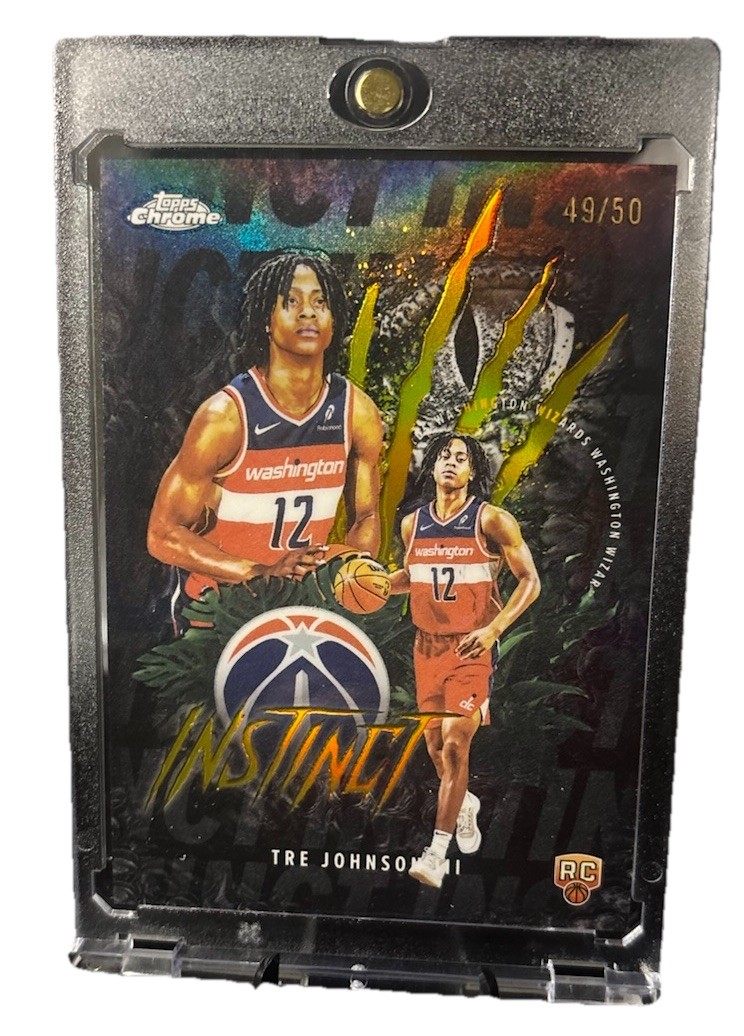 2025 Topps Chrome - Tre Johnson III Instinct /50 Gold Refractor #INS-16 SSP RC