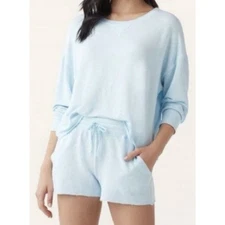 Splendid Dream Slub Pullover Long Sleeve Top Light Blue Women’s Size Large