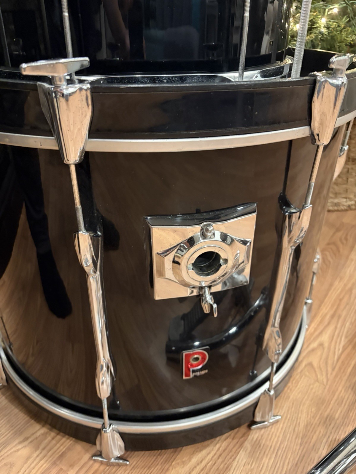 1990s Premier APK Series Drum Kit 5 Piece With XPK Snare Liquid Black Wrap