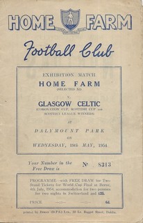 HOME FARM v GLASGOW CELTIC 1953/54
