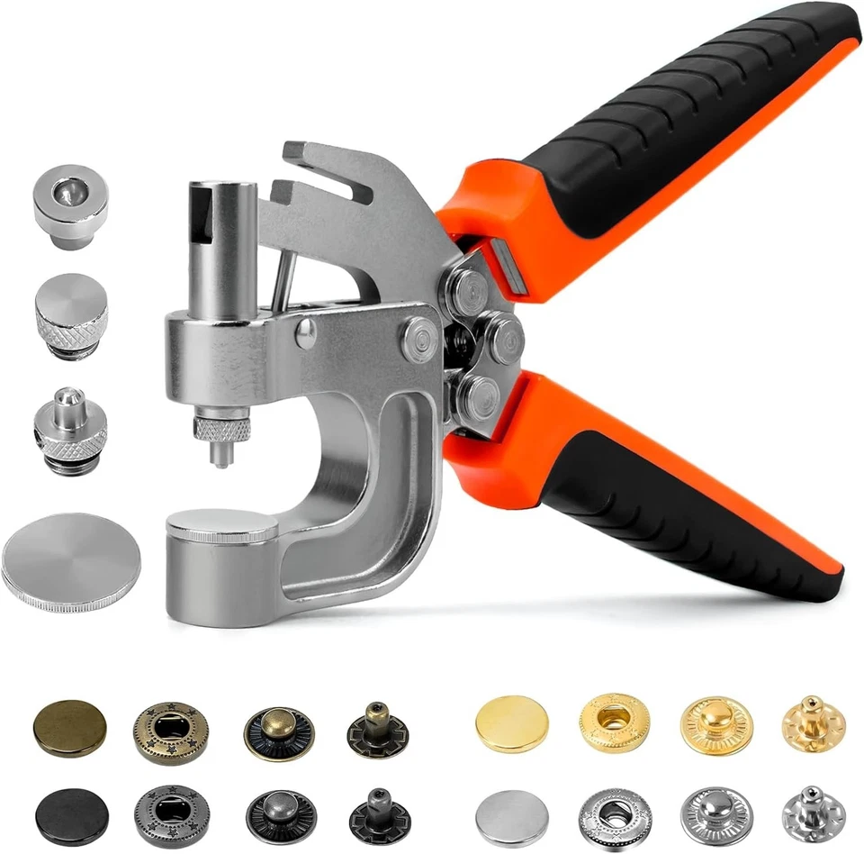 Leather Snap Fastener Kit - 40 Sets 15mm Metal Buttons - Image 3 of 4