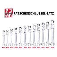 12-Tlg RatschenschlüSsel Satz Gelenk Ringmaul Set 8-19 Mm GabelschlüSsel Ratsche