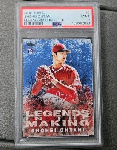 2018 TOPPS UPDATE LEGENDS IN THE MAKING BLUE #LITM-21 SHOHEI OHTANI PSA 9