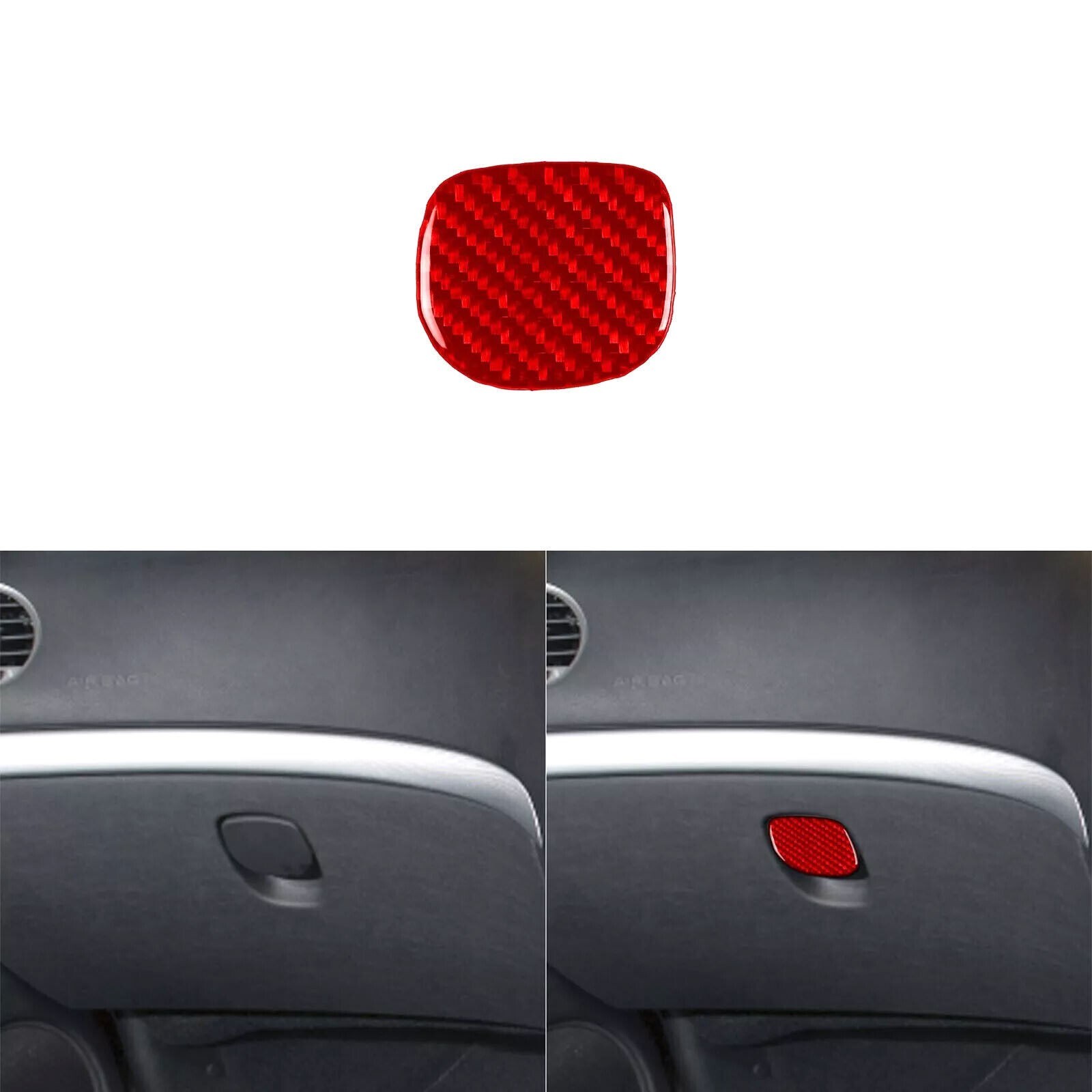 Red Carbon Fiber Glove Box Handle Cover For Alfa Romeo 159 Brera Spider 2004-11