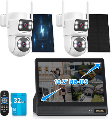 Wire-Free Dual Lens Solar Outdoor Wireless Security Camera System