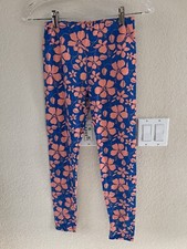 LuLaRoe Blue Pink Floral Leggings Size One Small NWOT