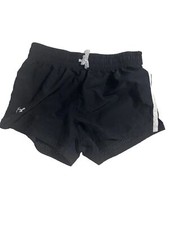 Under Armour Girls Shorts Black/White Waist 26 Inseam 2.5 No Sz Tag