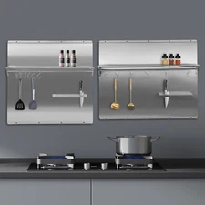 Range Backsplash with Shelf 36x 29.5 Inch/ 30 x 30.7 Inch Range Hood Wall Shield