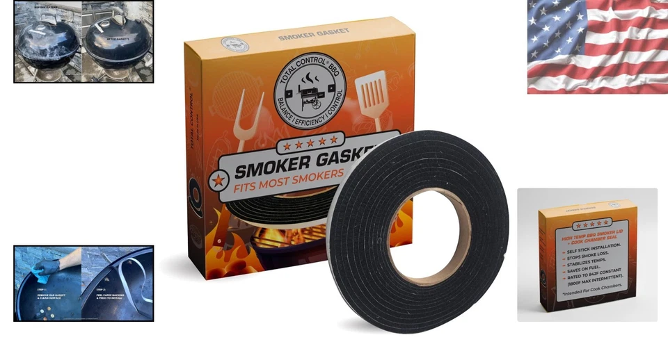 LavaLock 1/2" x 1/8" junta de feltro preto para defumador - solução durável de alta temperatura de 15 pés - Imagem 2 de 4