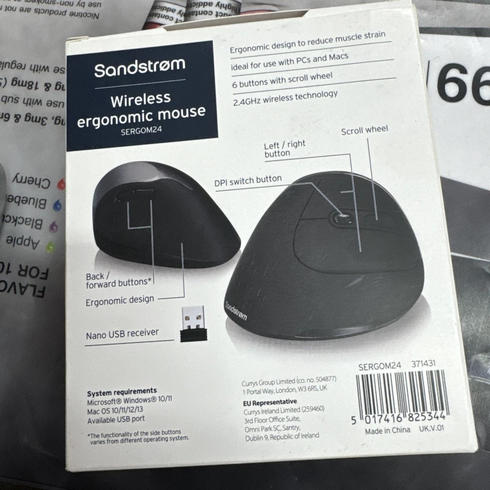 SANDSTROM SMWLHYP15 Wireless Blue Trace Technology Mouse Genuine - Image 2 of 2