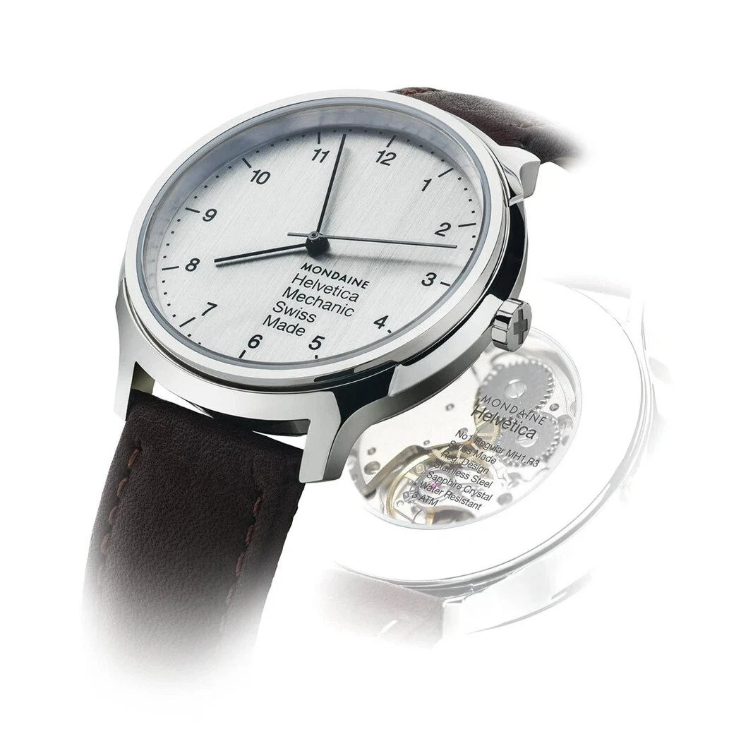 Neu Mondaine Helvetica Regular MH1.R3610.LG Herren Mechanik UVP 