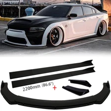 Front Bumper Lip Splitter Side Skirts Rear Canard Diffuser For Dodge Charger SXT