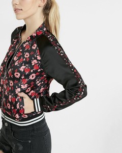 rose print bomber jacket