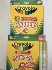 Bundle 2 NEW Crayola Classic And Neon Colors Broad Line 22 Markers