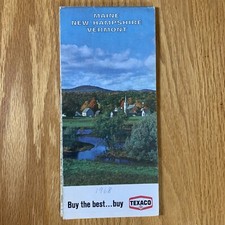 Texaco Map Maine New Hampshire Vermont Manchester 1968 Gas Oil Advertising