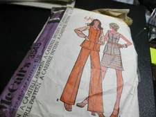 3545 Vintage McCalls Sewing Pattern Misses Sleeveless Jacket Skirt Pants CUT 12