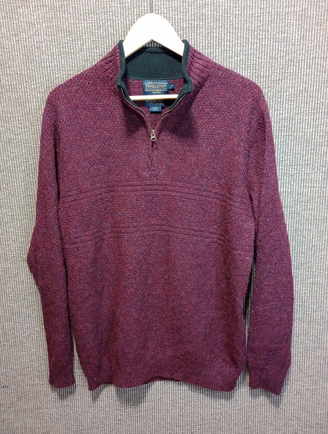 Pendleton Men's Washable Wool Size Medium Quarter… - image 6