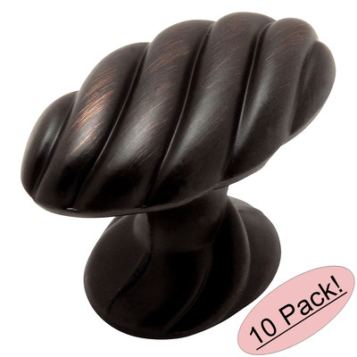 *10 Pack* Cosmas Cabinet Hardware Oil Rubbed Bronze Twist Knobs #1471ORB