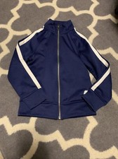 The Childrens Place Boys Blue White Stripe Track Jacket Small 5-6 Full Zip