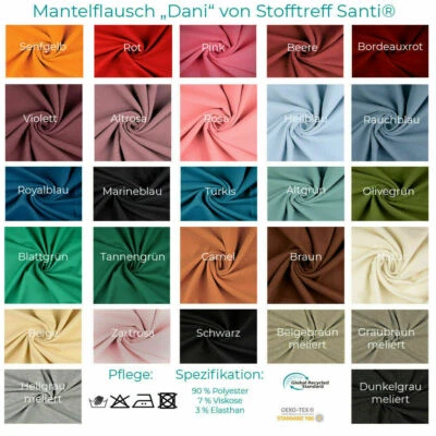 Mantelstoff-Flausch-"DANI" von Stofftreff Santi®-90 % Polyester-7 % Viskose